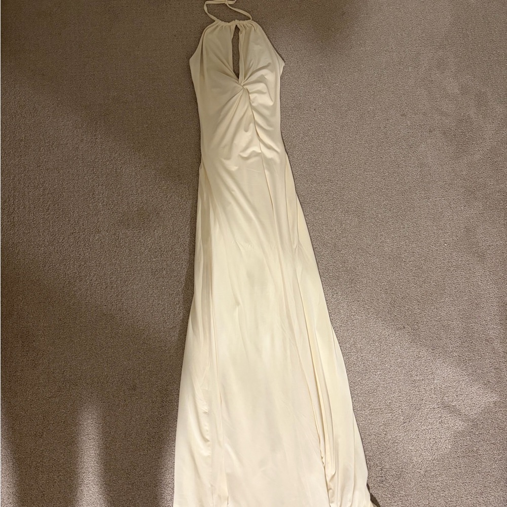 Peppermayo pastel yellow Backless Maxi Dress